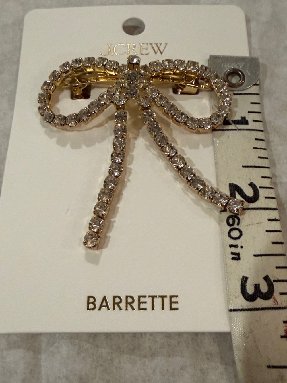 J. Crew Crystal Pavé Bow Hair Barrette/NWOT - Picture 6 of 10